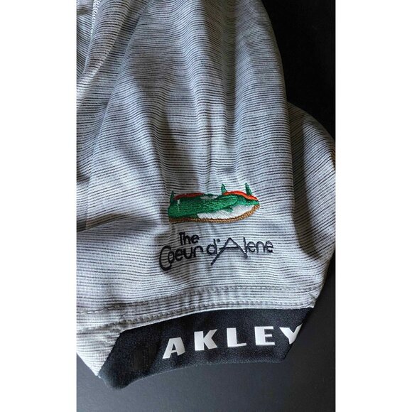 Oakley Gravity Short Sleeve Mens L Gray Polo Golf Shirt The Coeurd'Alene Resort - Picture 4 of 6